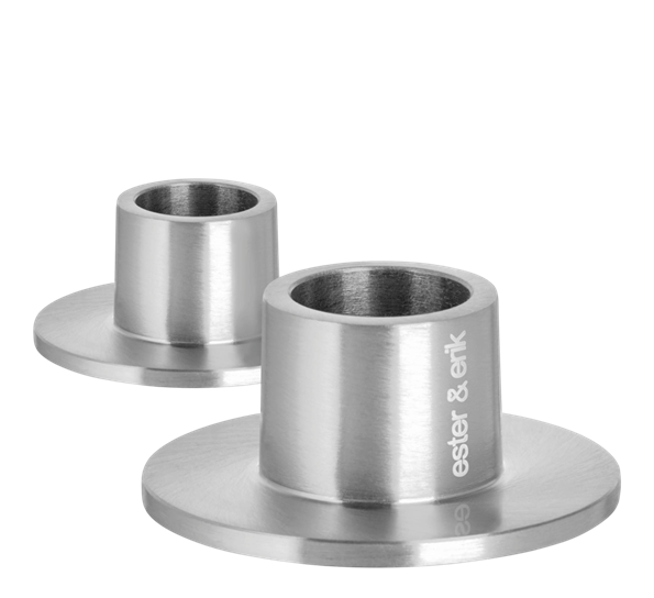 Lysestake liten matt sølv 2-pk fra Ester & Erik