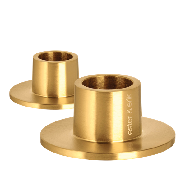 Lysestake liten matt gull 2-pk fra Ester & Erik