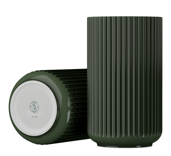 Lyngbyvase h31 cm mørk grønn porselen fra Lyngby Porcelæn