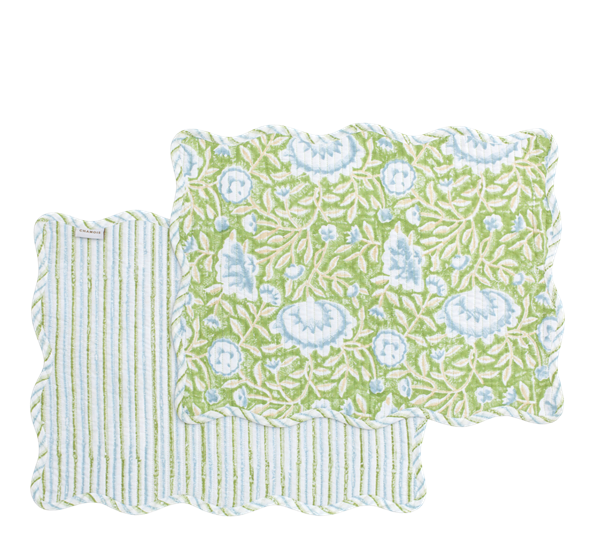 Mathilde spisebrikke 35x43 cm 2-pk grønn blå beige Chamois