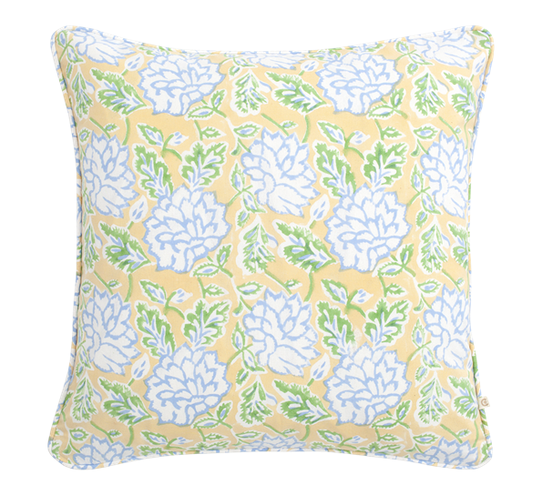 Dahlia putetrekk 50x50 cm gul grønn Chamois