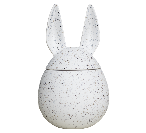 Eating Rabbit krukke white dot ø11,5cm h20cm fra DBKD