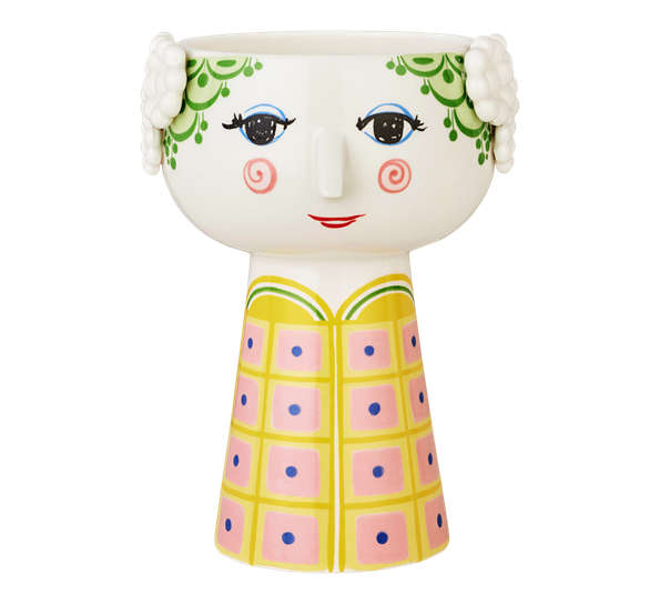 Eva vase h18,5 cm gul fra Bjørn Wiinblad