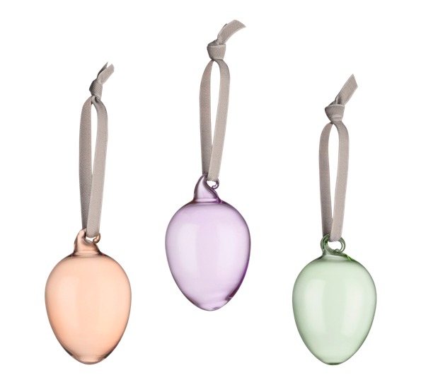 Påskeegg glass 60 mm 3-pk fra 