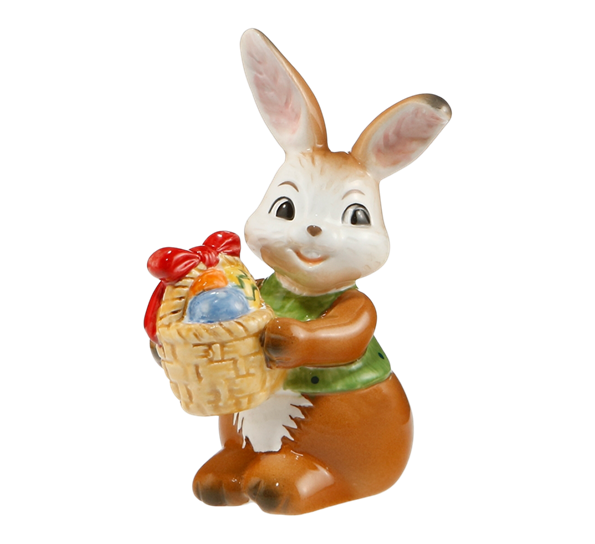 Mini påskekanin med kurv 6 cm fra Goebel
