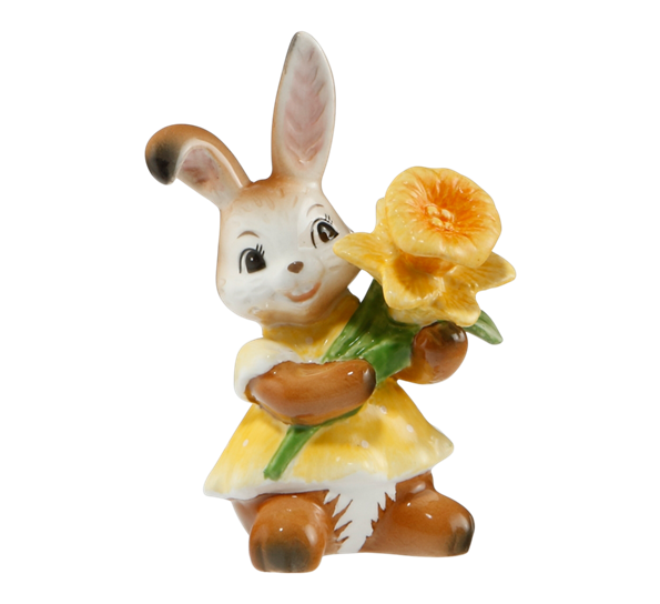 Mini påskekanin med påskelilje 6,5 cm fra Goebel