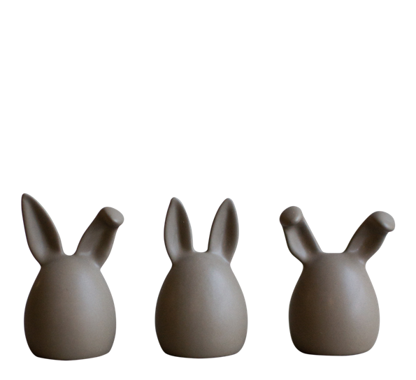 Triplets påskeharer 3 pk dust ø5 cm h7 cm fra DBKD