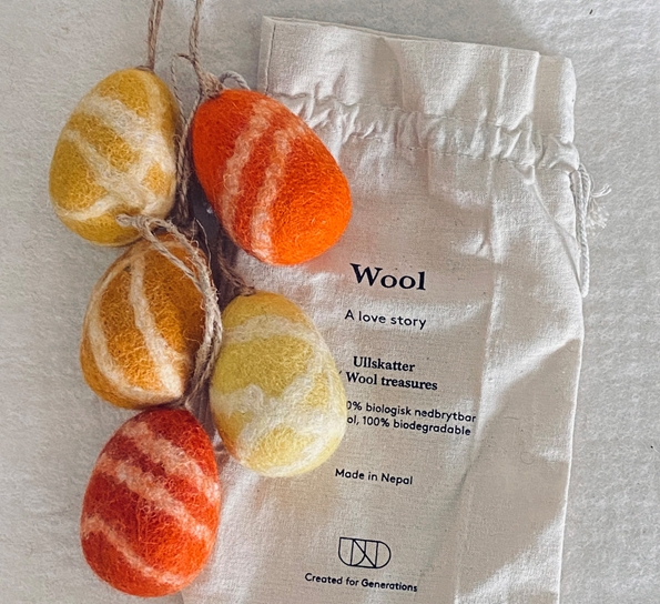 Ullegg 5 pk marmorert gul fra Und