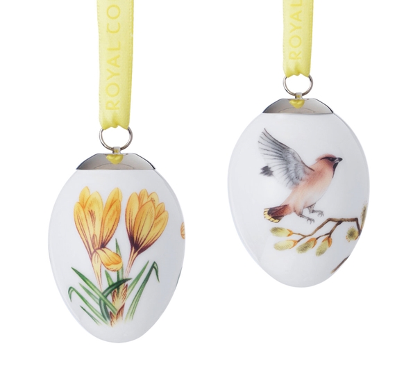 Påskeegg 2017 2Stk Krokus Og Silkehale fra Royal Copenhagen