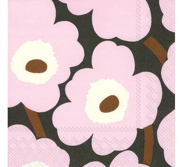 Marimekko Unikko Rose lunsjservietter Ihr