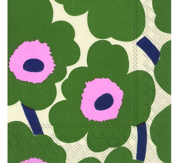 Marimekko Unikko mørk grønne lunsjservietter Ihr