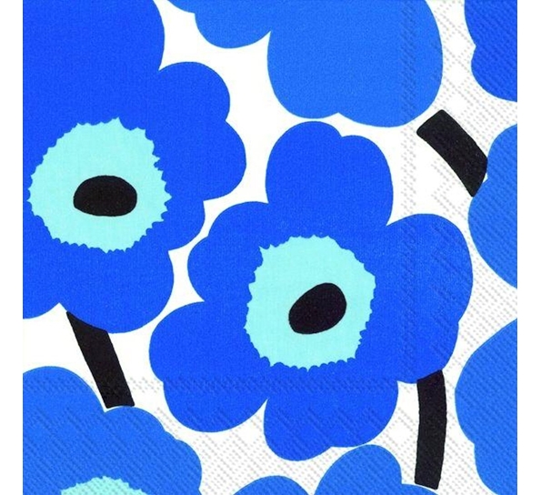 Marimekko Unikko blå middagsservietter Ihr