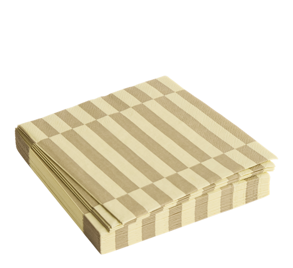 Pattern lunsjservietter striper 20-pk krem sand fra HAY