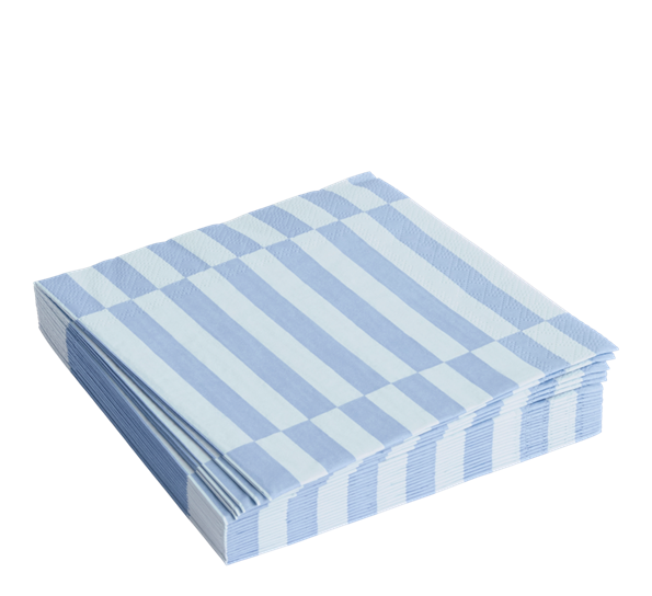 Pattern lunsjservietter striper 20-pk lyseblå støvblå fra HAY