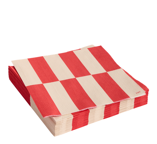 Pattern lunsjservietter 20-pk offwhite rød fra HAY