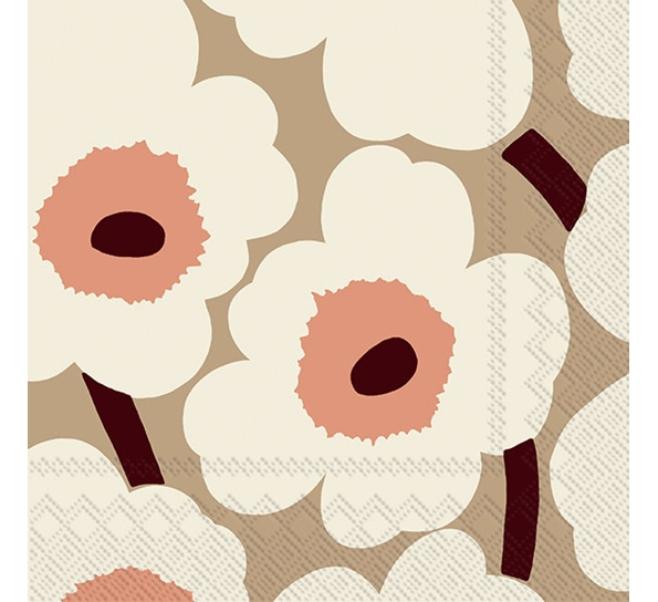 Marimekko Unikko krem lunsjservietter Ihr
