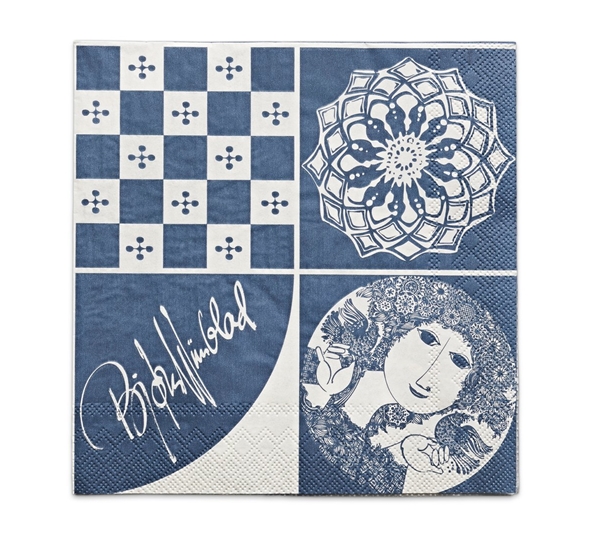 Servietter blå fra Bjørn Wiinblad