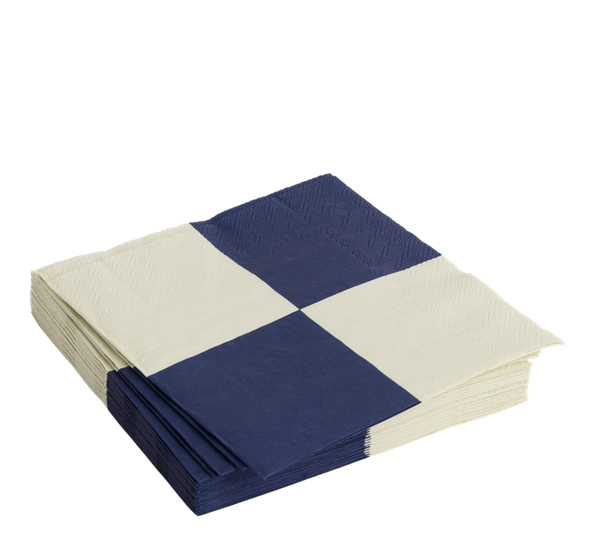 Pattern lunsjservietter ruter 20-pk offwhite mørkeblå fra HAY