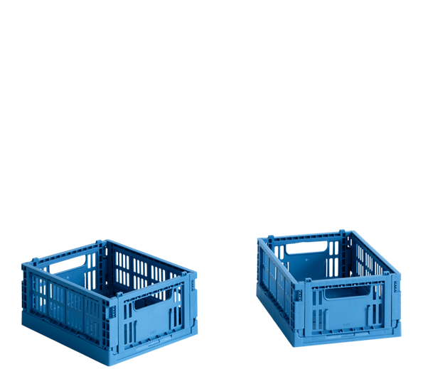 Colour Crate mini 2-pk 13x17x8 cm electric blue oppbevaringskasse fra HAY