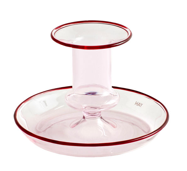 Flare lysestake glass rosa fra HAY
