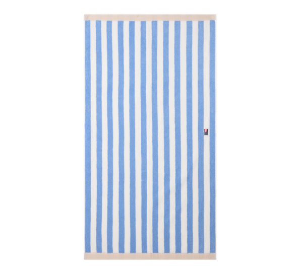 Block håndkle striper 50x70 cm sky blue hvit moonbeam Lexington