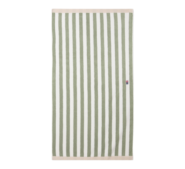 Block håndkle striper 50x70 cm vintage green hvit moonbeam Lexington