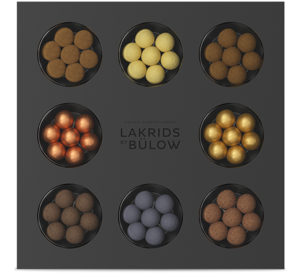 Selection box A-E lakris 335g fra Lakrids By Johan Bülow