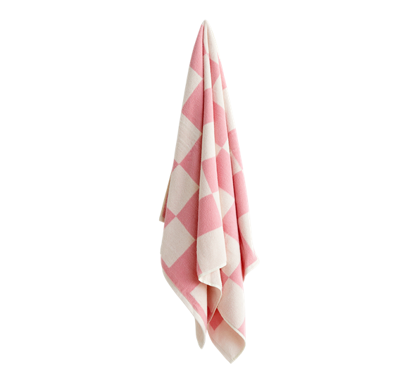 Check badehåndkle 70x136 cm rosa fra HAY