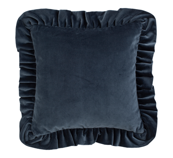 Plain putetrekk fløyel denimblå 45x45cm fra Chamois