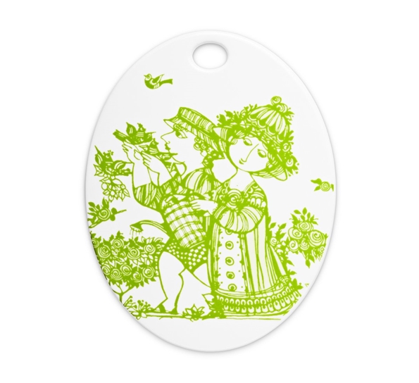 Rosegarden oval platte grønn fra Bjørn Wiinblad