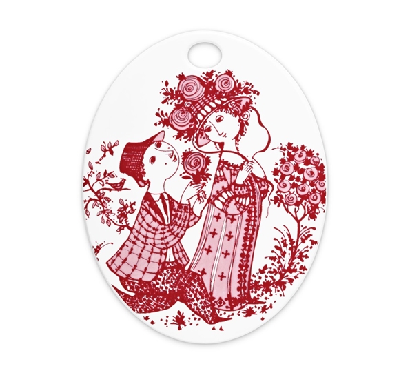 Roses oval platte rød fra Bjørn Wiinblad