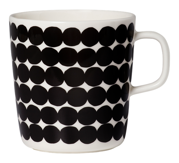 Räsymatto krus 4 dl hvit sort fra Marimekko