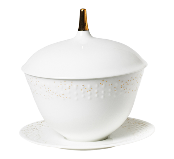 Lys sauseterrin med skål 14 cm fra Wik & Walsøe