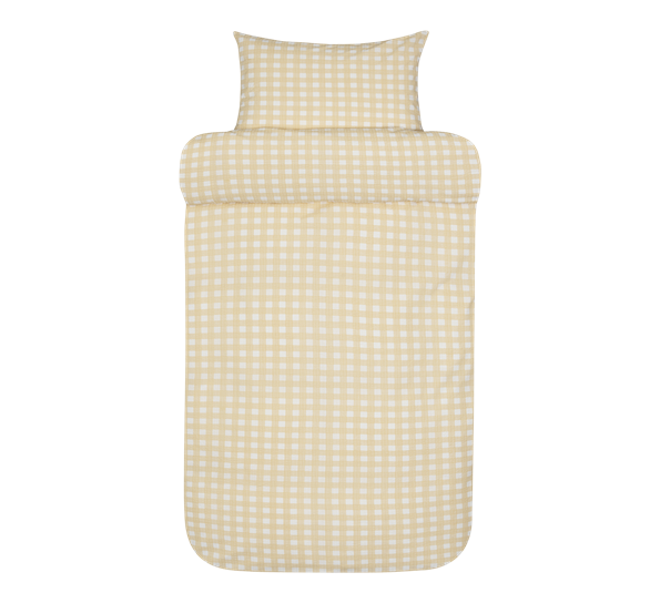 Birk sengesett krepp varm gul 140x200 cm Høie
