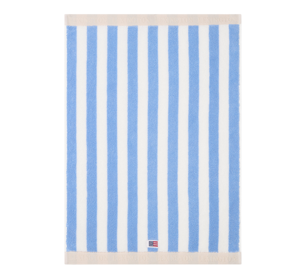 Block håndkle striper 30x50 cm sky blue hvit moonbeam Lexington