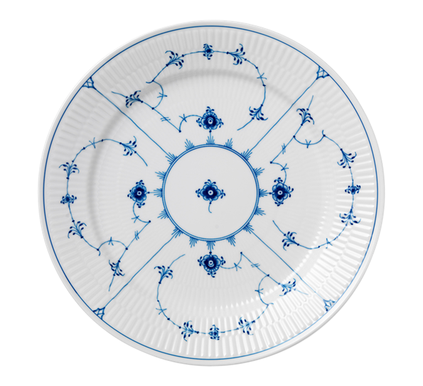 Musselmalt Riflet tallerken flat 27 cm fra Royal Copenhagen