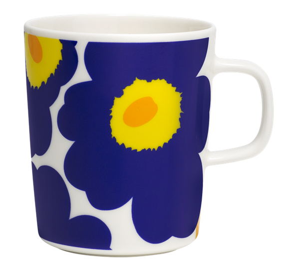 Unikko krus 2,5 dl hvit blå gul fra Marimekko