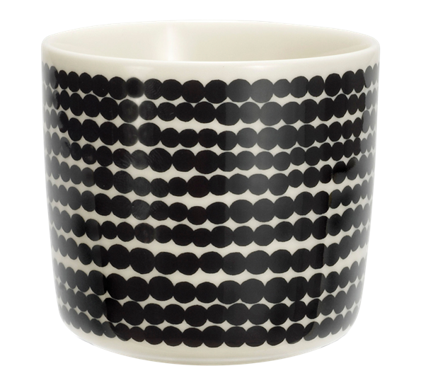 Siirtolapuutarha kaffekopp uten hank 2 dl sorte prikker fra Marimekko