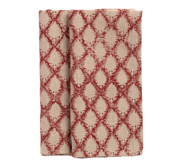 Cypress linservietter 2-pk 50x50 cm rød fra Chamois