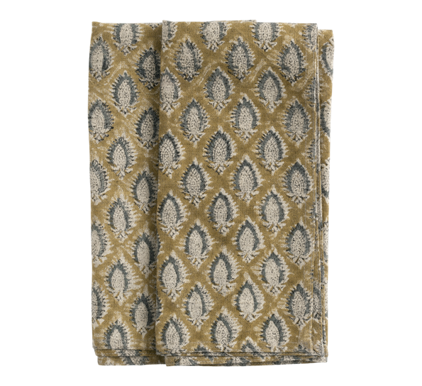 Cypress Parrot linservietter 2-pk 50x50 cm oker fra Chamois