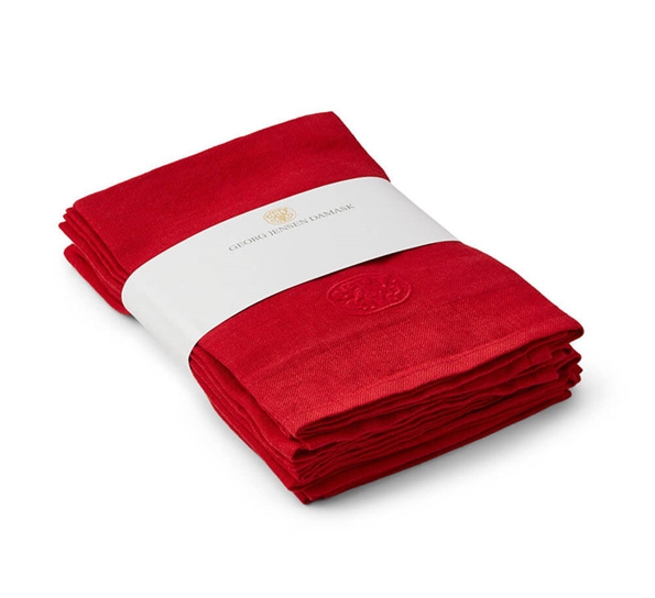 Plain Deep Red Servietter 6Pk fra Georg Jensen Damask