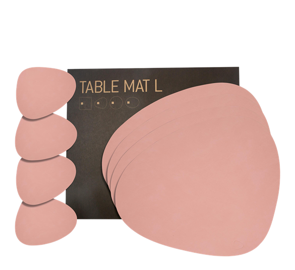 Curve Nupo 4 spisebrikke r og 4 glassbrikker rose Lind DNA