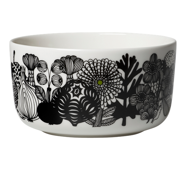 Siirtolapuutarha skål 5 dl hvit sort grønn fra Marimekko