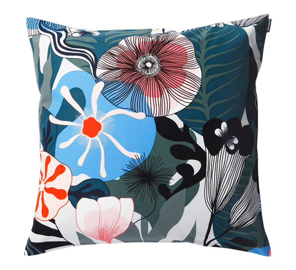 Kasvu putetrekk 50x50 cm grå oransje blå fra Marimekko