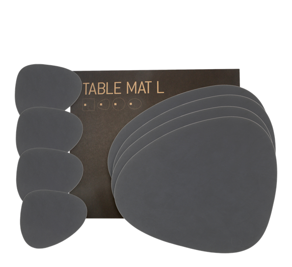 Curve Nupo 4 spisebrikke r og 4 glassbrikker antrasitt Lind DNA.