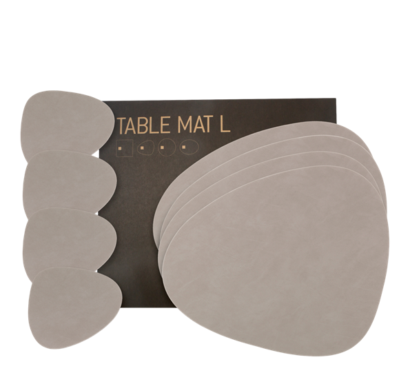 Curve Nupo 4 spisebrikke r og 4 glassbrikker lysegrå Lind DNA