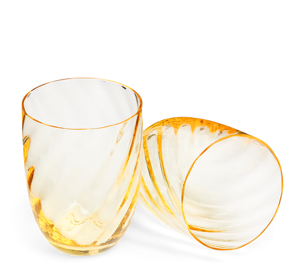 Twisted Glass 2 pk gul By_W
