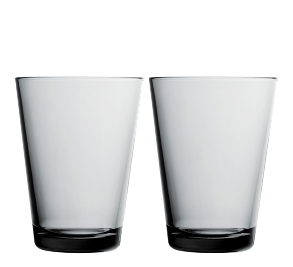 Kartio vannglass 40 cl 2-pk grå fra Iittala
