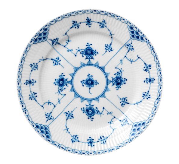 Musselmalt Halvblonde dessertasjett 19 cm fra Royal Copenhagen