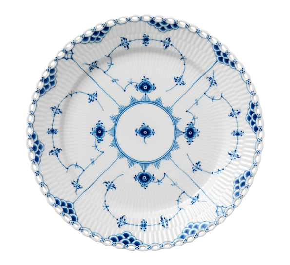 Musselmalt Helblonde tallerken flat 27 cm fra Royal Copenhagen